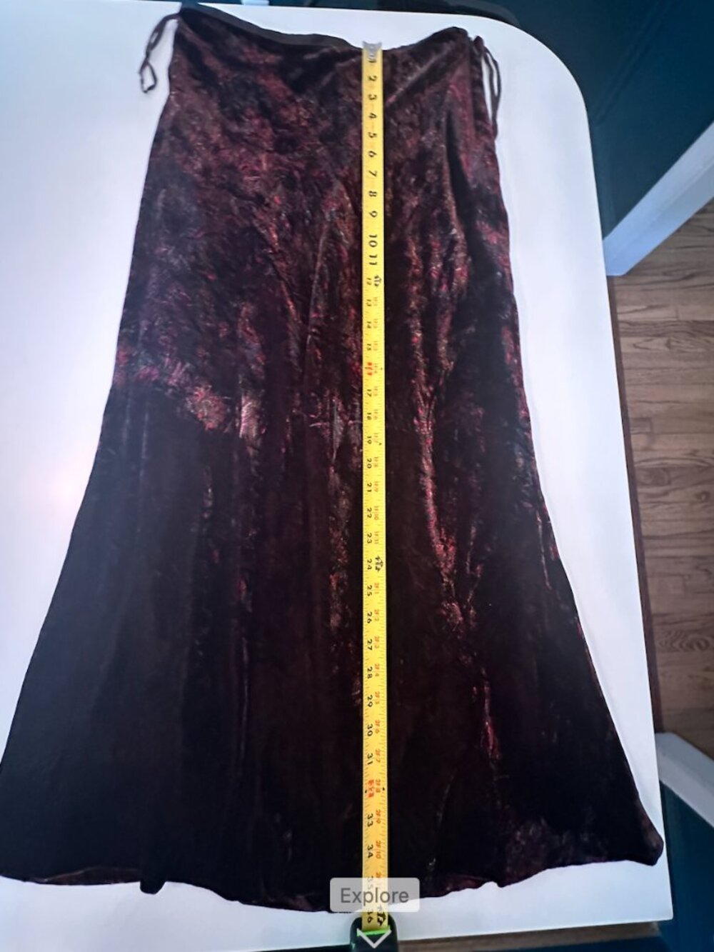Vintage 90s Lauren Ralph Lauren Burgundy Velvet Paisley Maxi Skirt